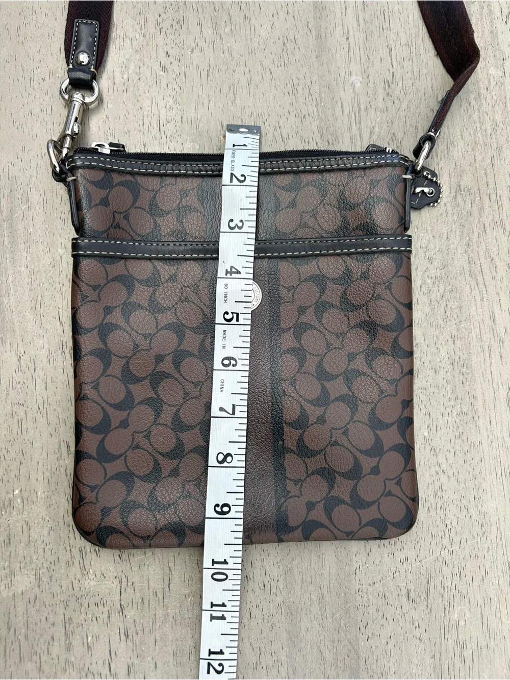 Coach Signature Heritage Stripe North South Swingpack‎ Crossbody w/ Dust Bag